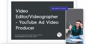 USA and CANADA tumbnail for Video Editor/Videographer - YouTube Ad Video Producer it looks like on a laptop or mobile view