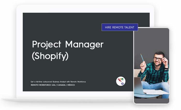 USA and CANADA tumbnail for Project Manager (Shopify) it looks like on a laptop or mobile view